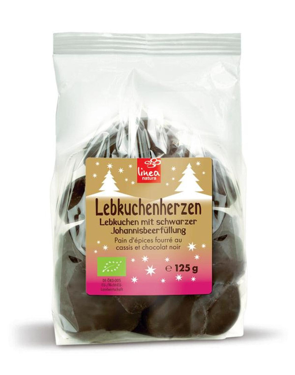 Produktfoto zu Lebkuchenherzen zartbitter mit Johannisbeerfüllung