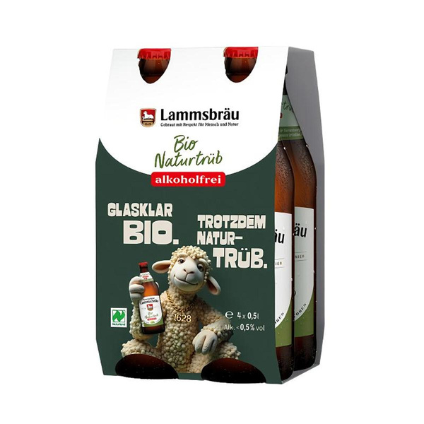 Produktfoto zu Lammsbräu Bio Naturtrüb alkoholfrei 4-Pack