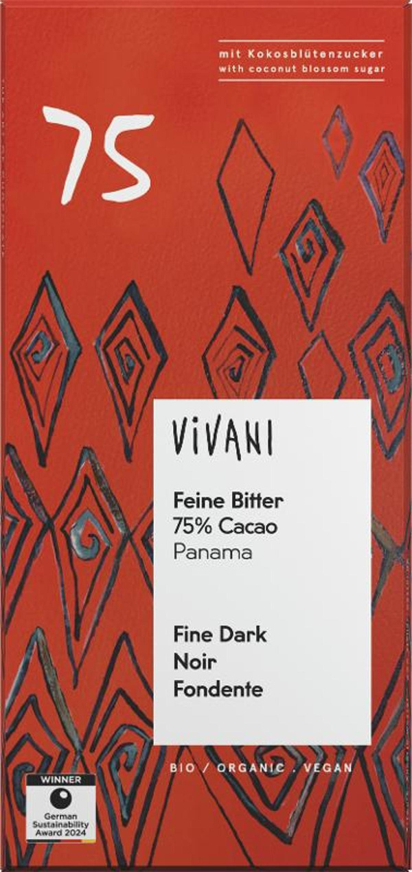 Produktfoto zu Feine Bitter Schokolade 75%
