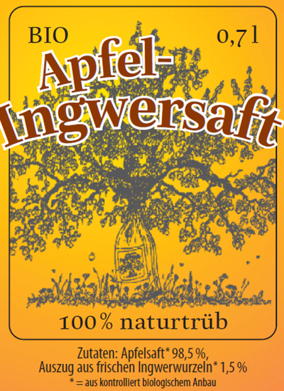 Produktfoto zu BIO-Apfel-Ingwersaft