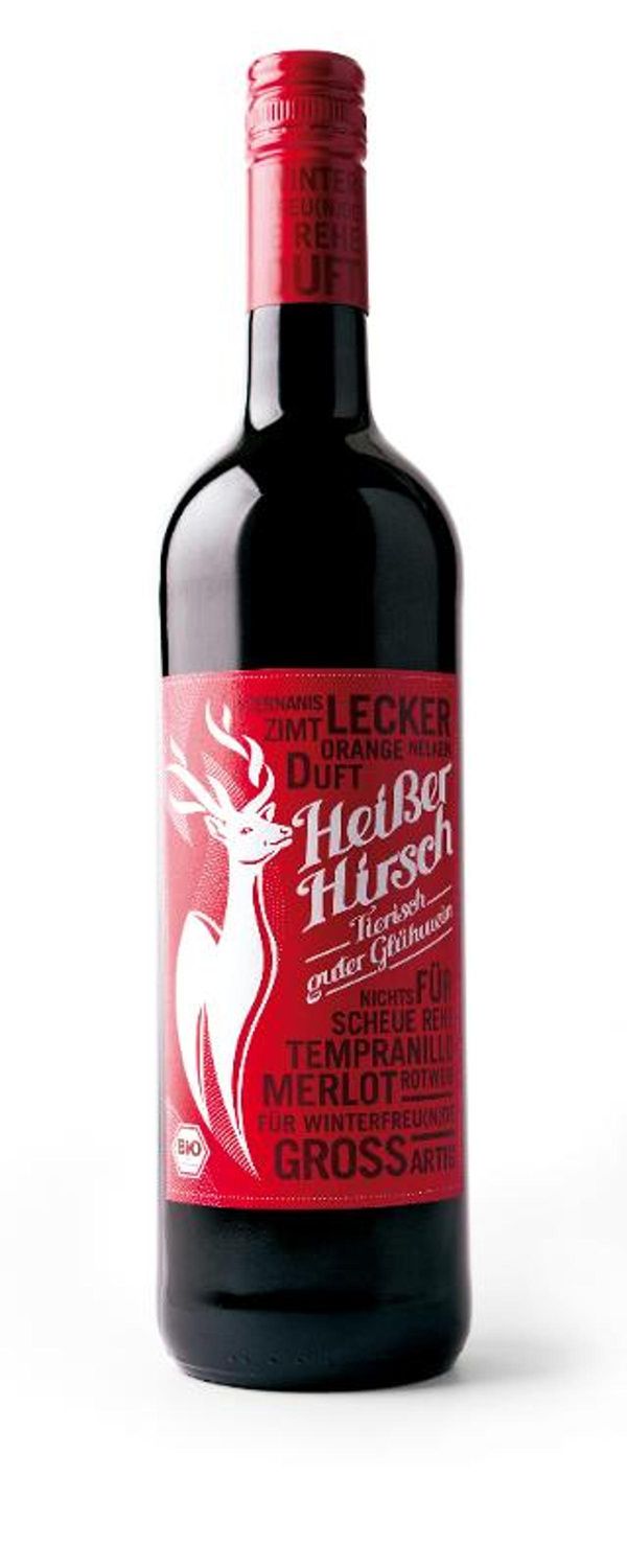 Produktfoto zu Karton Glühwein rot Heißer Hirsch 6x0,75l