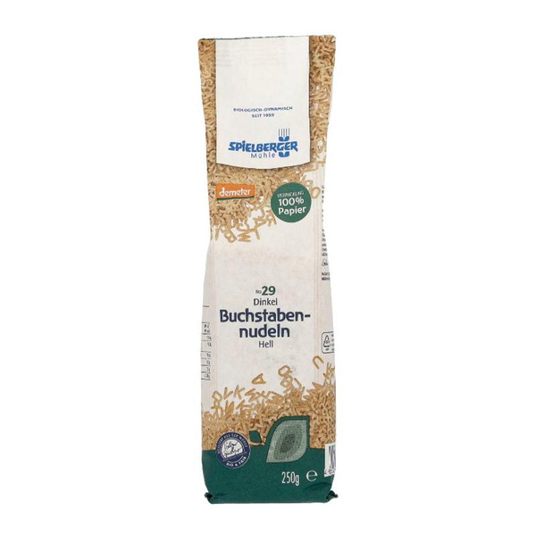 Produktfoto zu Dinkel Buchstabennudeln hell