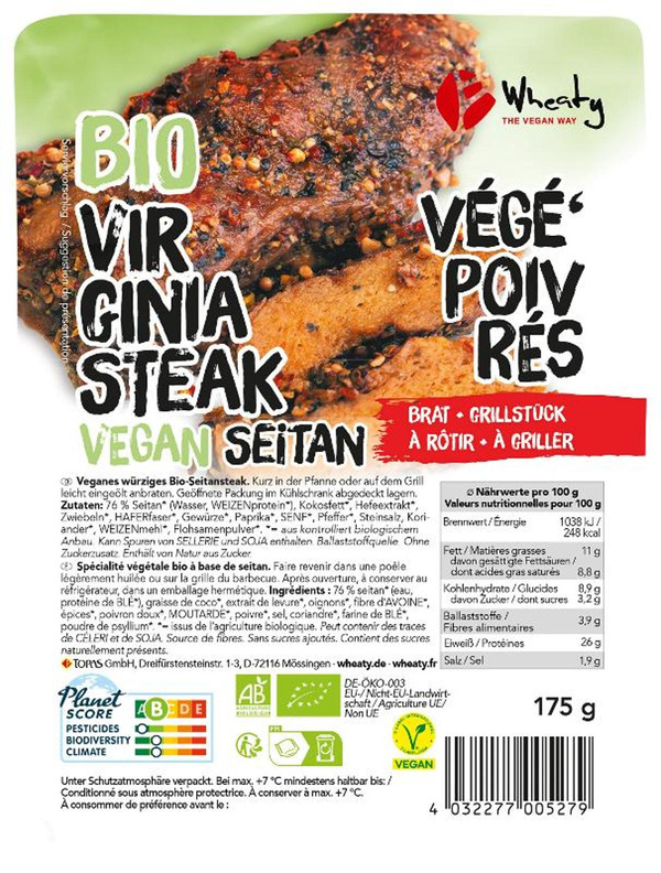 Produktfoto zu Veganbratstück VIRGINIA Steak