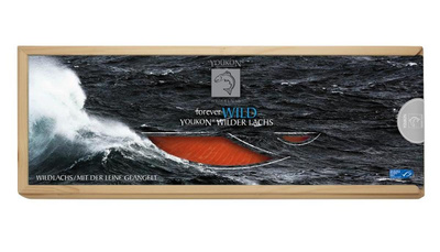 Produktfoto zu Alaska Wildlachs, ganze Seite in Holzkiste