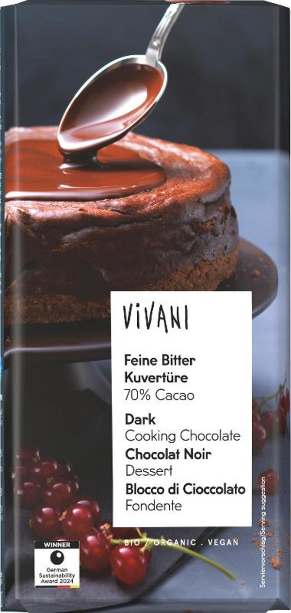 Produktfoto zu Feine Bitter Kuvertüre Tafel