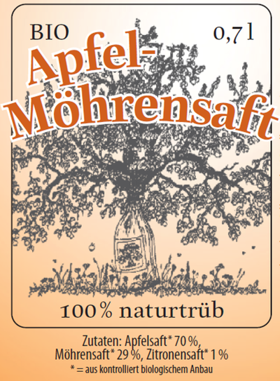 Produktfoto zu BIO-Apfel-Möhrensaft