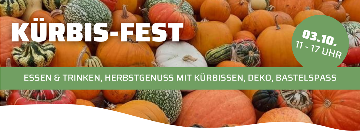 KI generiert: Hauptinhalt: Kürbis-Fest mit Essen, Trinken, Deko und Bastelspaß. Text: "KÜRBIS-FEST 03.10. 11-17 UHR ESSSEN & TRINKEN, HERBSTGENUSS MIT KÜRBISSEN, DEKO, BASTELSPASS".