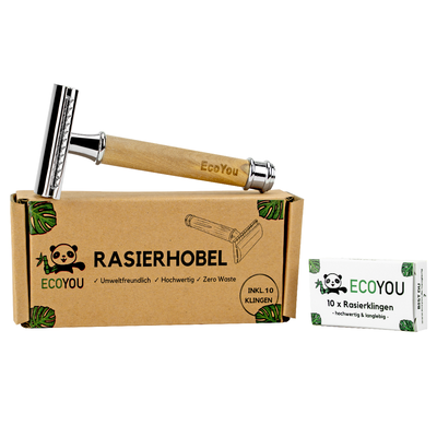 Produktfoto zu Rasierhobel aus Olivenholz - silber