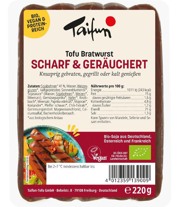 Produktfoto zu Tofu Brat- und Grillwurst Scha