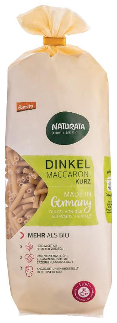 Produktfoto zu Dinkel Maccaroni kurz hell
