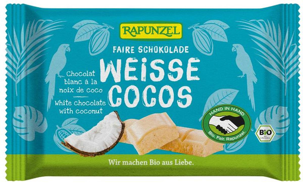Produktfoto zu Rapunzel Weisse Schokolade Cocos